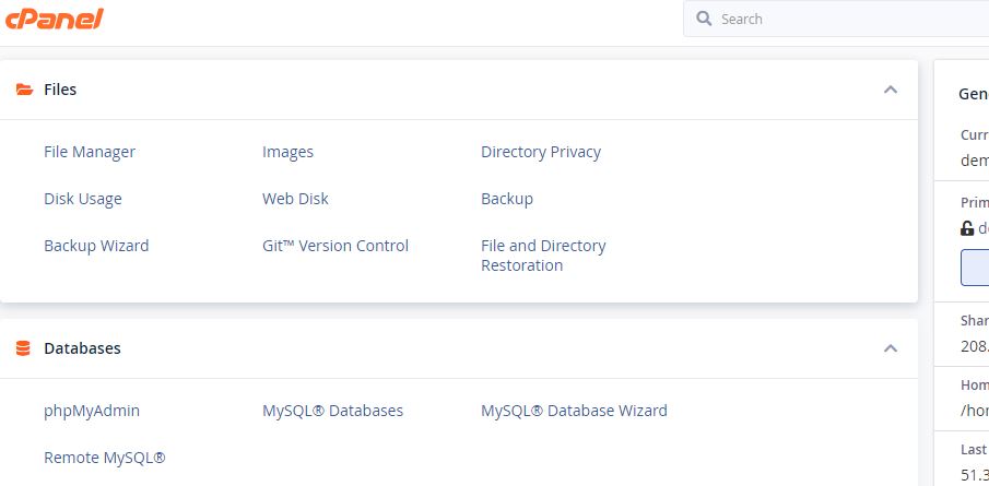 Cpanel dummy interface capture.